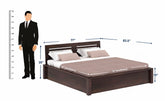 Due Solid Sheesham Wood Bed With Box Storage (King Size, Walnut Finish)